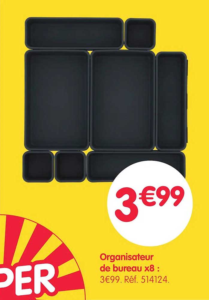 Organisateur de bureau x8 : 3€99