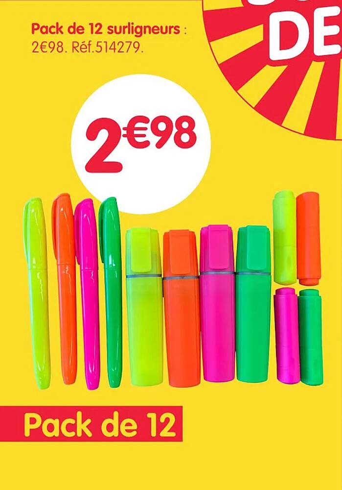 Pack de 12 surligneurs