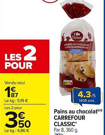 Pains au chocolat Carrefour Classic