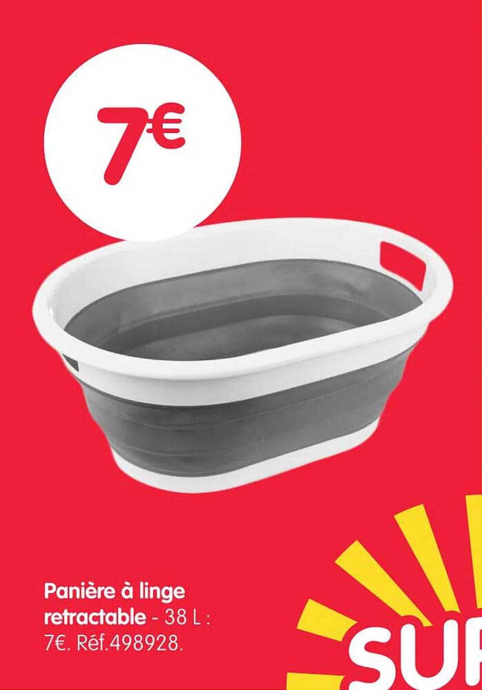 Panière à linge rétractable - 38 L : 7€
