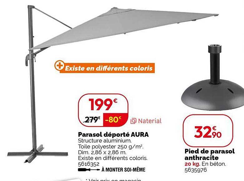 Parasol déporté AURA