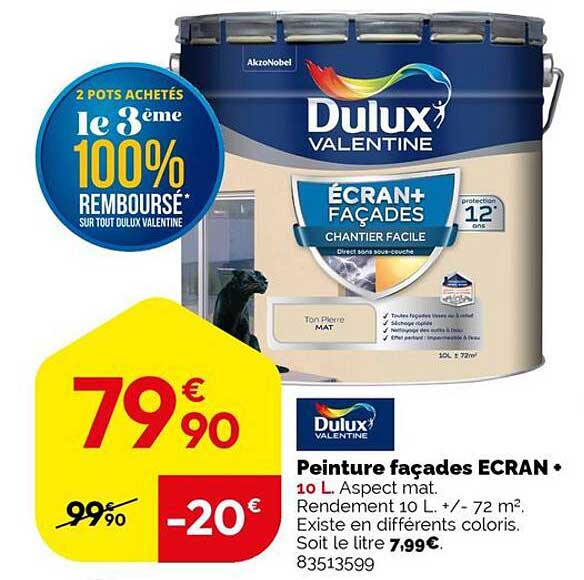 Peinture façades ECRAN • 10 L. Aspect mat.