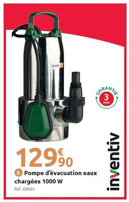 Pompe d’évacuation eaux chargées 1000 W