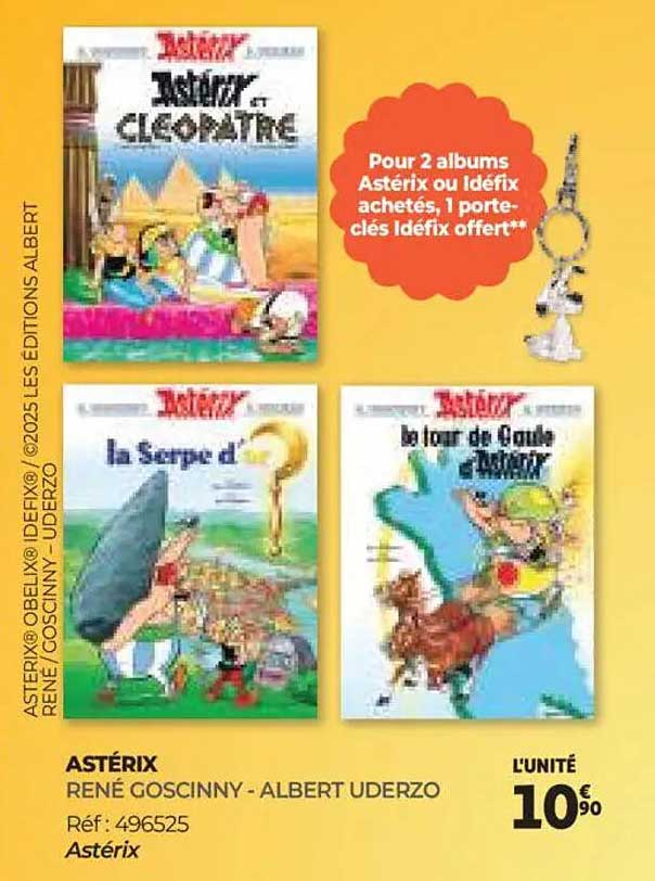 Pour 2 albums Astérix ou Idéfix achetés, 1 porte-clés Idéfix offert**