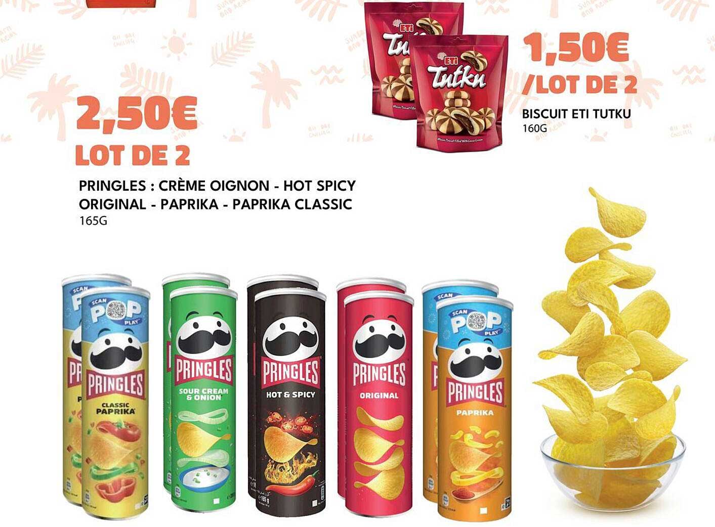 Pringles : Crème Oignon - Hot Spicy - Original - Paprika - Paprika Classic