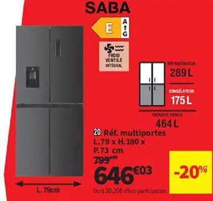 Réfrigérateur SABA Multiportes
