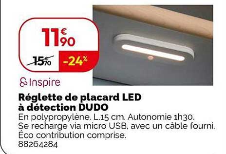 Réglette de placard LED à détection DUDO