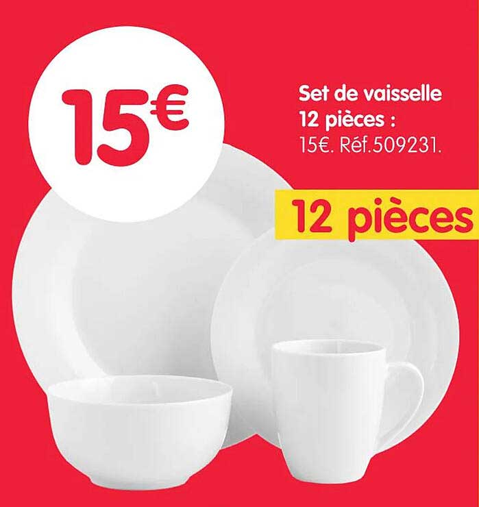 Set de vaisselle 12 pièces :