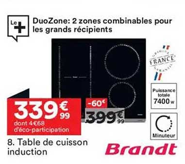 Table de cuisson induction Brandt