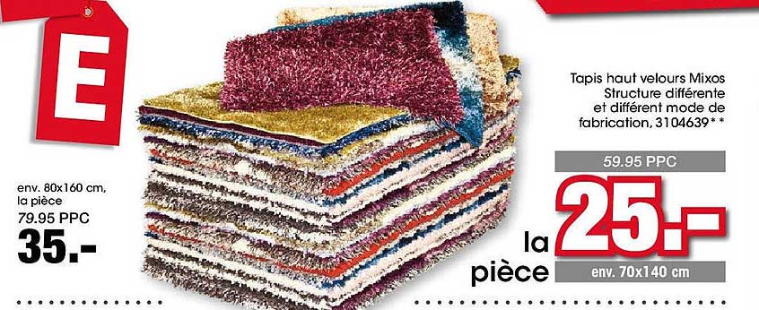 Tapis haut velours Mixos