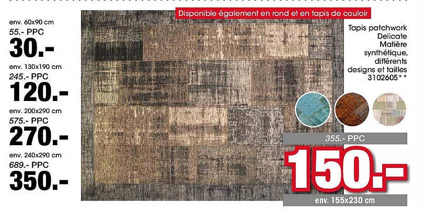 Tapis patchwork Delicate Matière synthétique