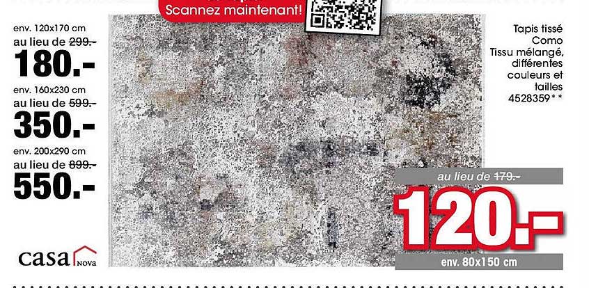 Tapis tissé Como Tissu mélangé