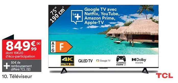 Téléviseur TCL 75" - 190 cm