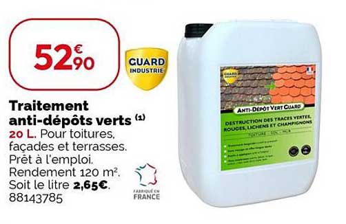 Traitement anti-dépôts verts