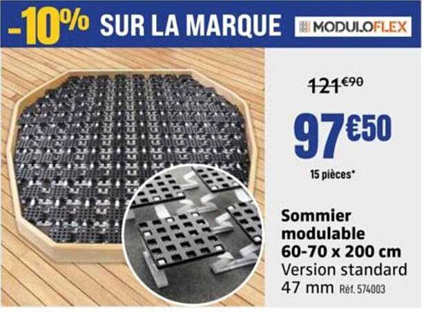 -10% SUR LA MARQUE MODULOFLEX Sommiier modulable 60-70 x 200 cm Version standard 47 mm Ref. 574003