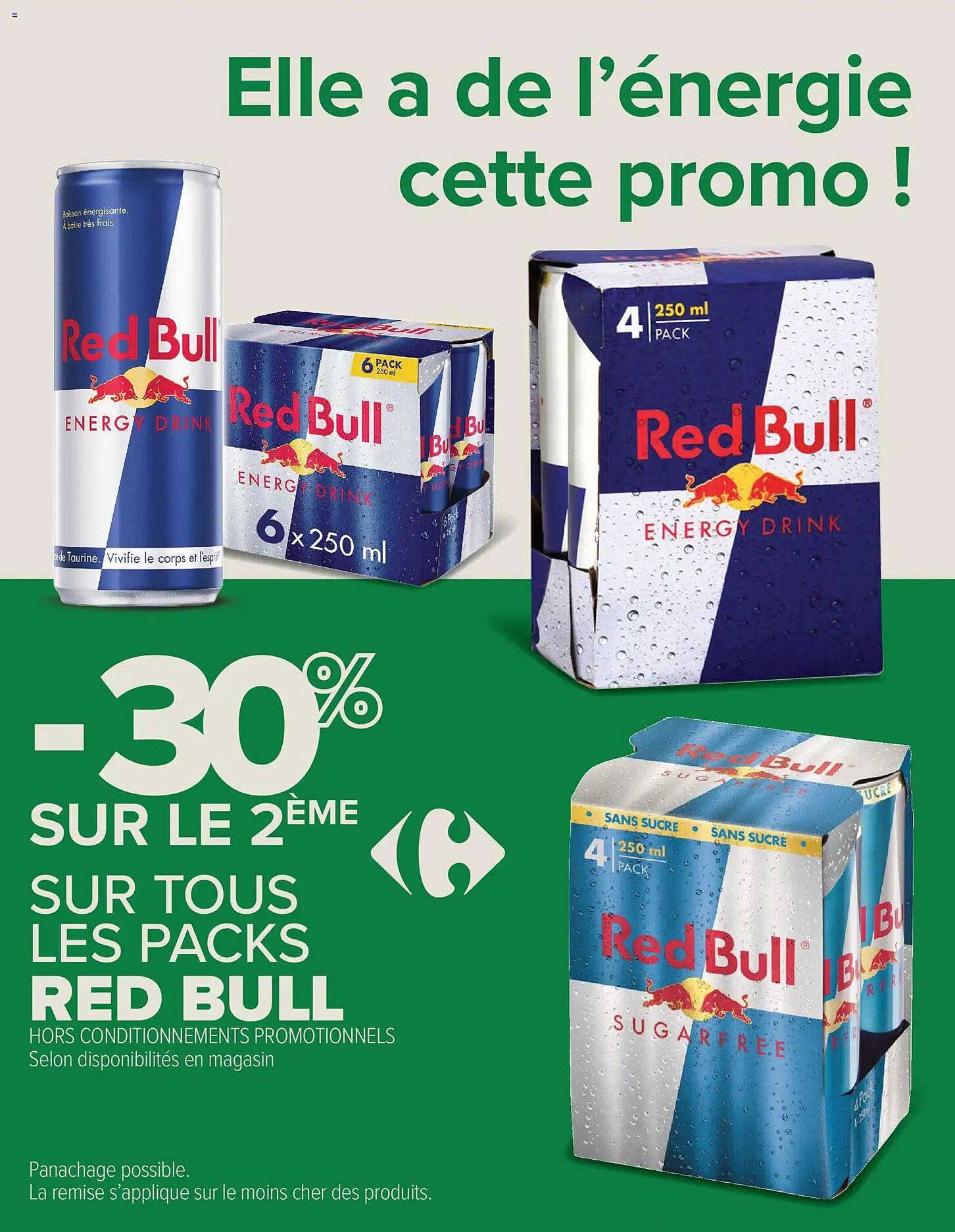 -30% SUR LE 2ÈME SUR TOUS LES PACKS RED BULL