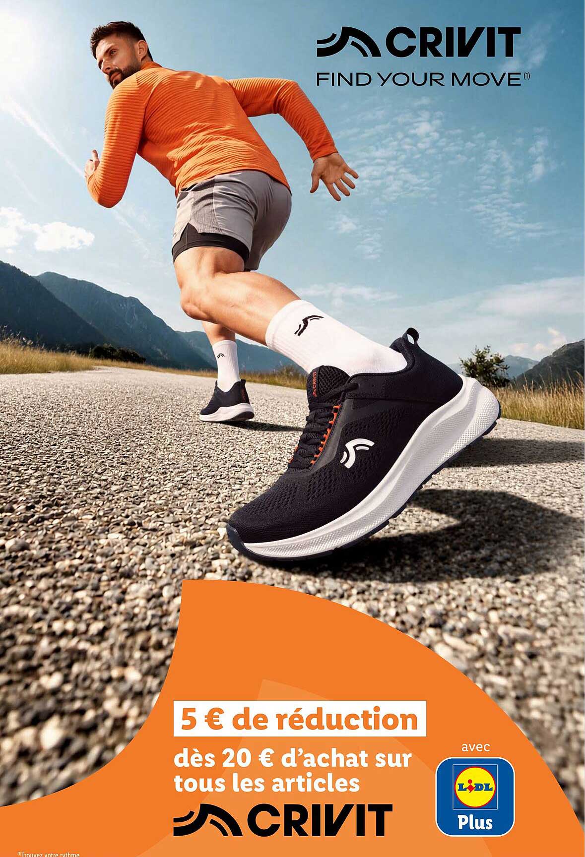 5 € de réduction dès 20 € d'achat sur tous les articles CRIVIT avec Lidl Plus