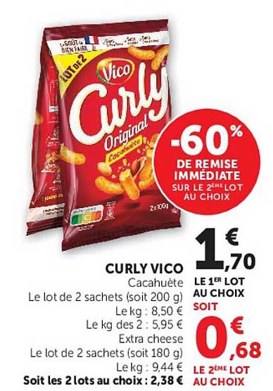 -60% DE REMISE IMMEDIATE SUR LE 2EME LOT AU CHOIX