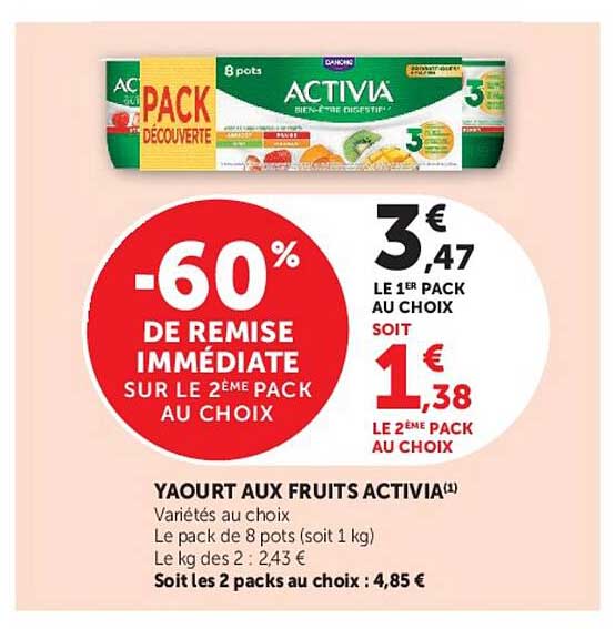 -60% DE REMISE IMMÉDIATE SUR LE 2ÈME PACK AU CHOIX