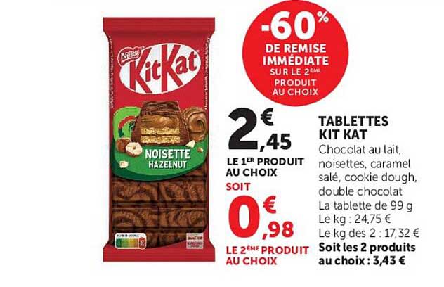 -60% de remise immédiate sur le 2ème produit au choix