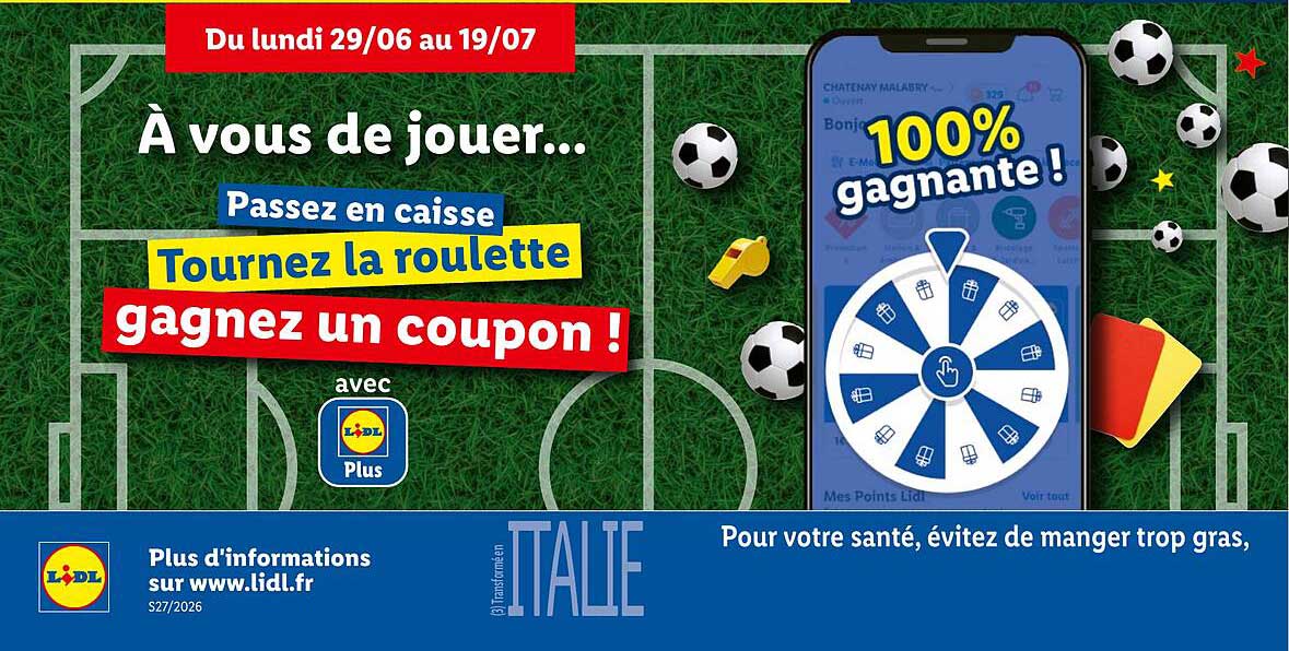 À vous de jouer... Passez en caisse Tournez la roulette gagnez un coupon !
