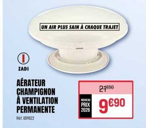 AÉRATEUR CHAMPIGNON À VENTILATION PERMANENTE