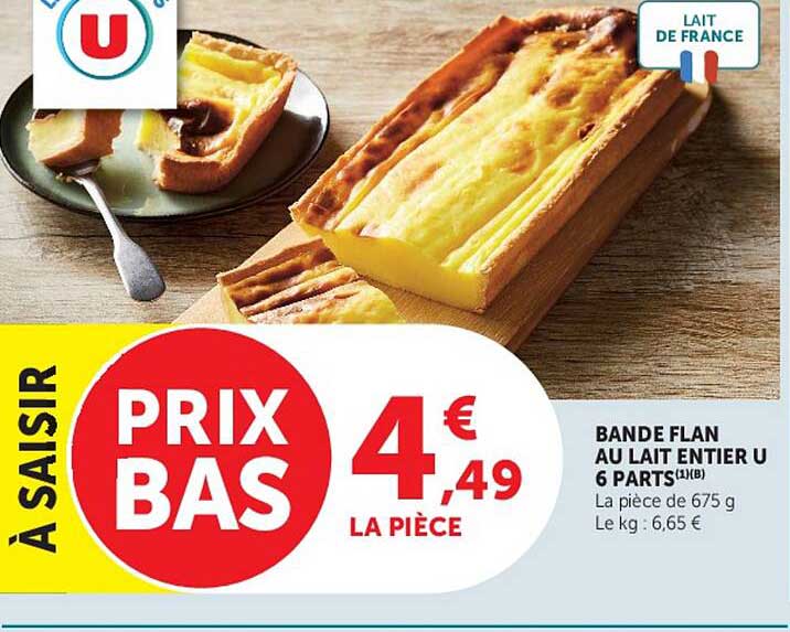 BANDE FLAN AU LAIT ENTIER U 6 PARTS