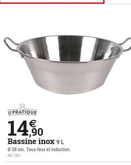 Bassine inox 9 L