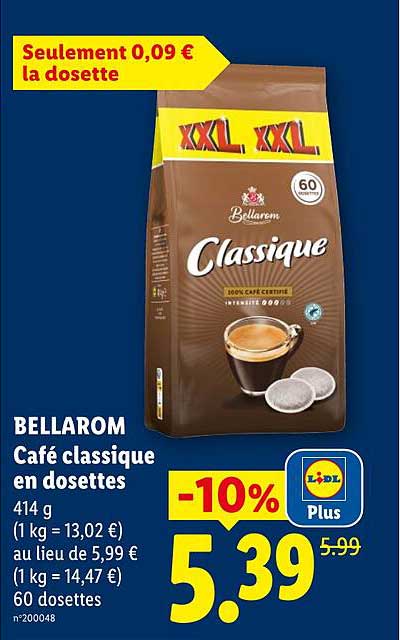 BELLAROM Café classique en dosettes