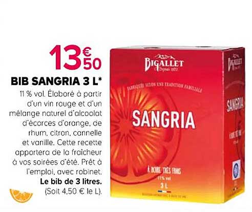 BIB SANGRIA 3 L*