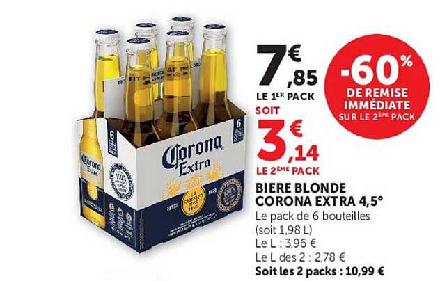 BIERE BLONDE CORONA EXTRA 4,5°