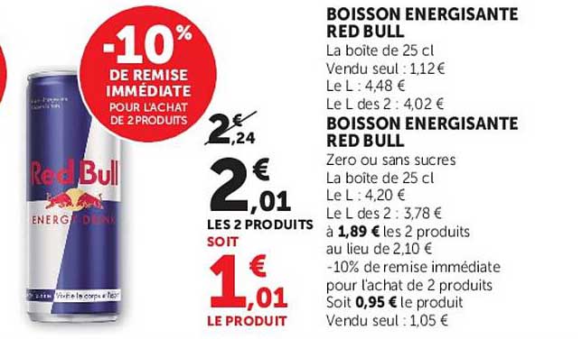 BOISSON ENERGISANTE RED BULL