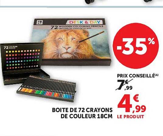 BOITE DE 72 CRAYONS DE COULEUR 18CM