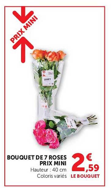 BOUQUET DE 7 ROSES PRIX MINI
