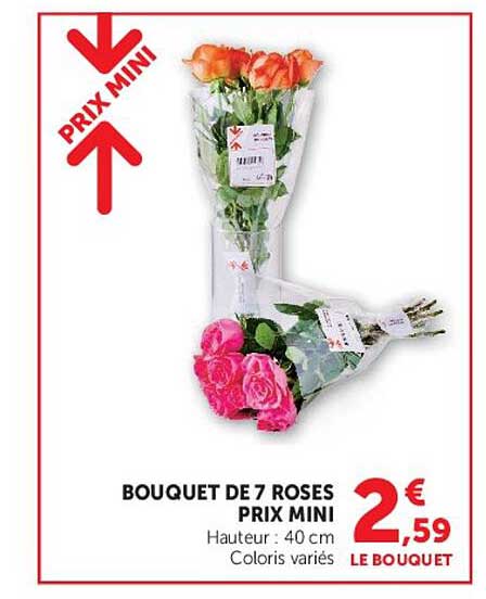 BOUQUET DE 7 ROSES PRIX MINI