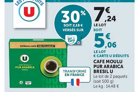 CAFE MOULU PUR ARABICA BRESIL U