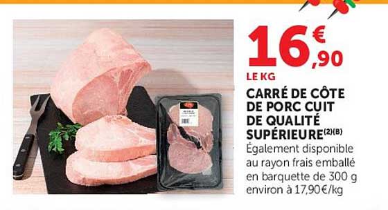 CARRÉ DE CÔTE DE PORC CUIT DE QUALITÉ SUPÉRIEURE