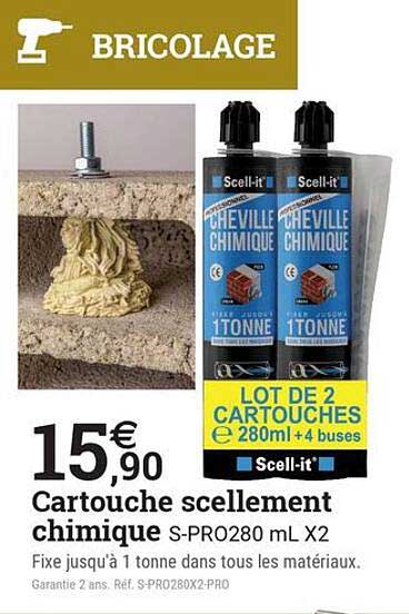 Cartouche scellement chimique S-PRO280 mL X2