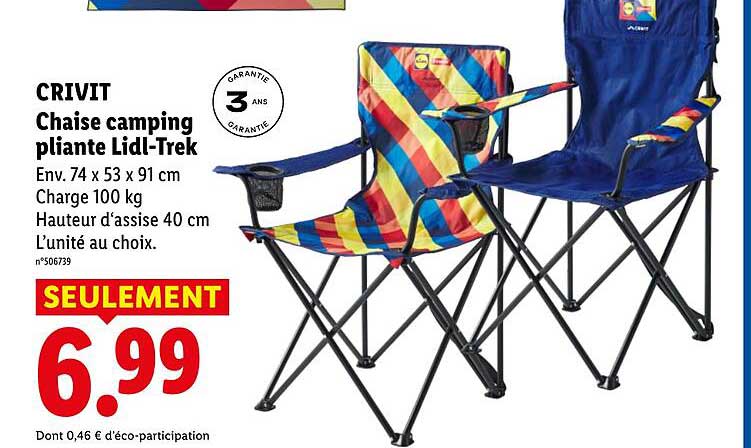 Chaise camping pliante Lidl-Trek