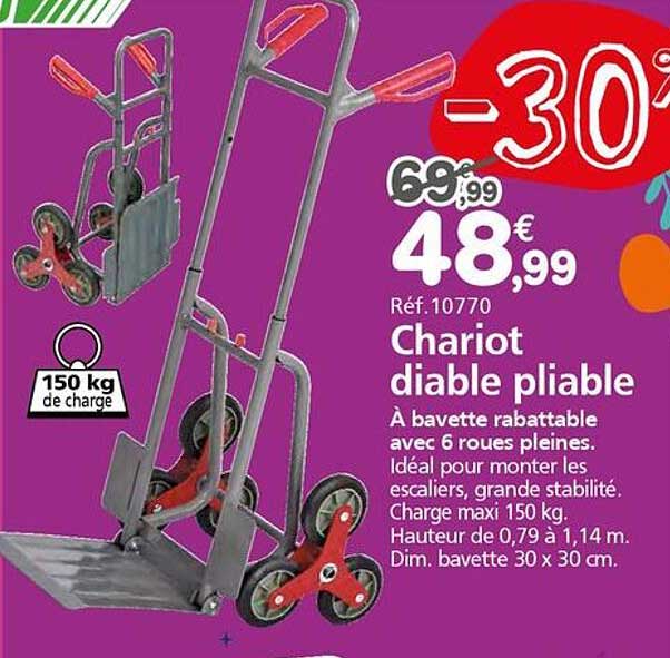 Chariot diable pliable