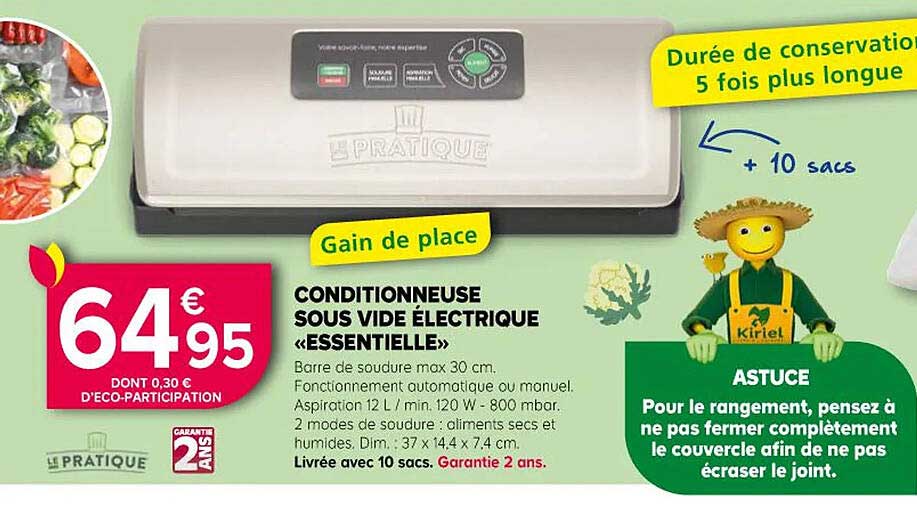 CONDITIONNEUSE SOUS VIDE ÉLECTRIQUE «ESSENTIELLE»