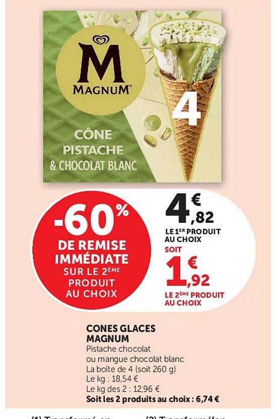 CÔNE PISTACHE & CHOCOLAT BLANC