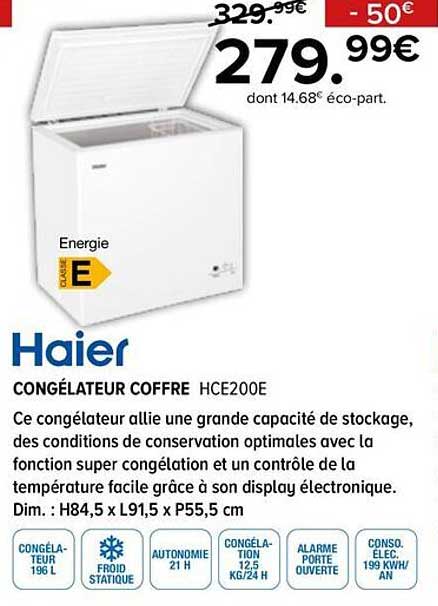 CONGÉLATEUR COFFRE HCE200E