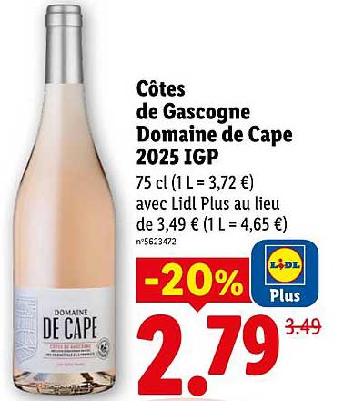 Côtes de Gascogne Domaine de Cape 2025 IGP