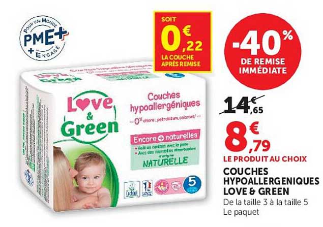 COUCHES HYPOALLERGENIQUES LOVE & GREEN