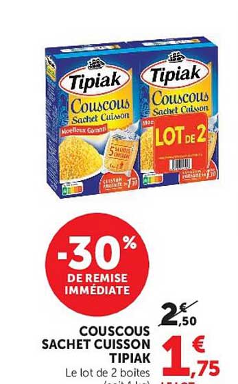COUSCOUS SACHET CUISSON TIPIAK
