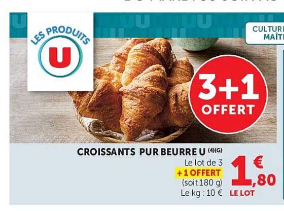 CROISSANTS PUR BEURRE U (4)(G)