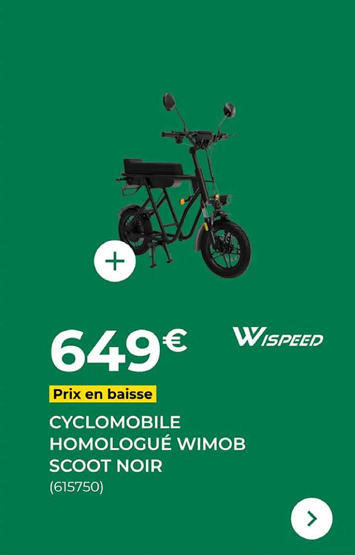 CYCLOMOBILE HOMOLOGUÉ WIMOB SCOOT NOIR (615750)