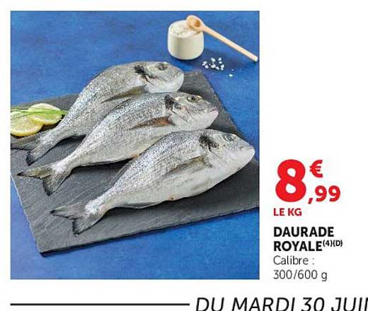 DAURADE ROYALE (4)(D) Calibre : 300/600 g