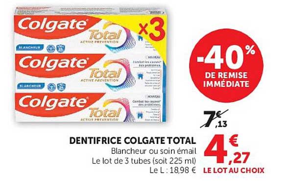 DENTIFRICE COLGATE TOTAL